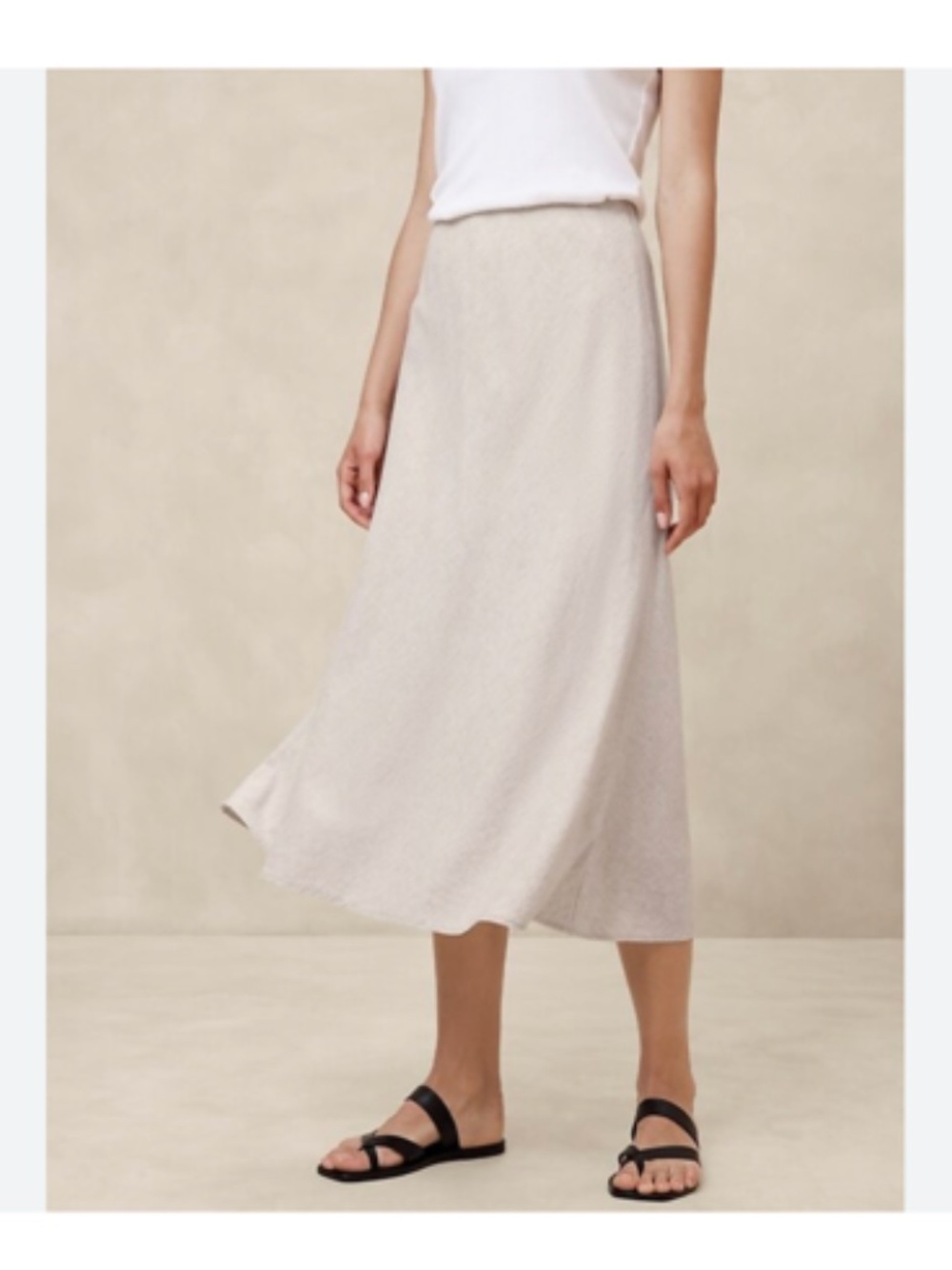 NWT Banana Republic Linen Blend Midi Skirt in Flax Size M - Picture 11 of 11